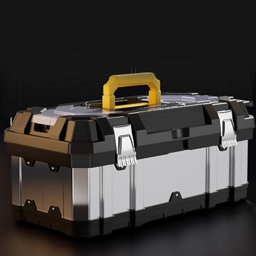 Stainless Steel Tool Box Portable Toolbox Electrician Hardware Storage Box Large Capacity Industrial Suitcase Tool Bag Multi Layered Storage Compartments — view 4