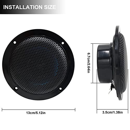 Herdio 160W 4 Inch Ceiling Bluetooth Speaker Kit Amplifier Water Resistant Ceiling Speakers For Bathroom Kitchen Home Outdoor (BLACK) — view 4