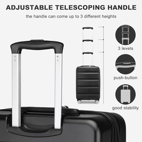 Kono Medium Suitcase Expandable ABS+PC Hard Shell Travel Check in Luggage — view 4