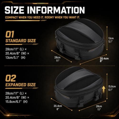 JFG RACING Motorcycle Bag,Motorcycle Tail Bag,Waterproof Motorbike Seat Bag — view 2
