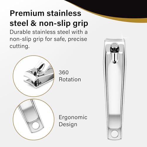 DID Nail Clippers Set, Stainless Steel Fingernail & Toenail Cutter Kit, Sharp Precision Nail Trimmers for Men & Women Grooming - Durable, Easy-to-Use & Travel Friendly, 3 Size Pack (5cm, 6cm, 7.5cm) — view 4