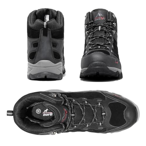 NORTIV 8 Men's Waterproof Lightweight Hiking Boots,Size 10W,Black — view 4