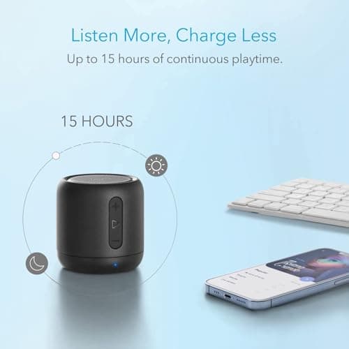 Anker Super-Portable Bluetooth Speaker Soundcore Mini with 15-Hour Playtime, Wireless Speaker with 66-Foot Bluetooth Range, Enhanced Bass, Noise Cancelling Microphone, For Outdoor, Travel, Home — view 3