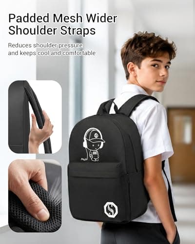 Kono School Bag for Boys Girls Teenager Lightweight Backpack Large Rucksack — view 4