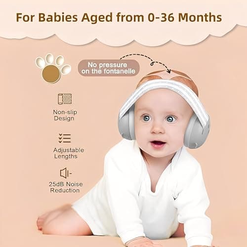 Baby Ear Defenders for 0-36 Months, Soft Adjustable with Noise‑Reduction — view 3