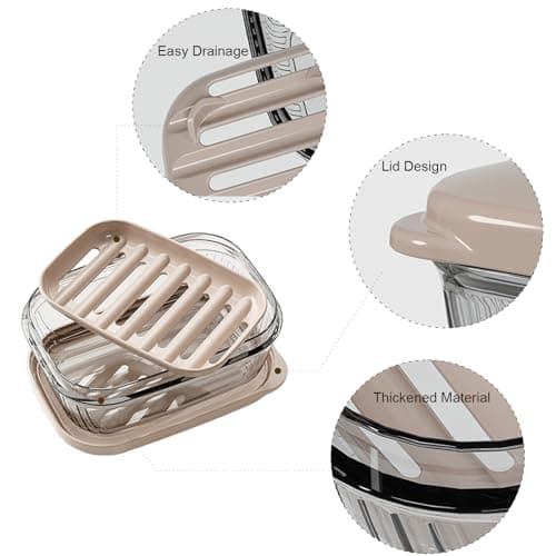 2Pcs Travel Soap Case with Lid, Portable Moisture-Resistant Holder — view 5
