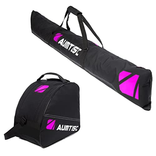 AUMTISC Ski Bag Ski and Boot Bag Combo for 1 Pair of Skis