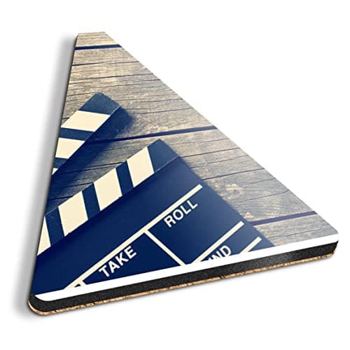 1 x Triangle Coaster - Roll Camera Action Movie Film Cork Backed MDF Glossy Tea Coffee Accessory #3738