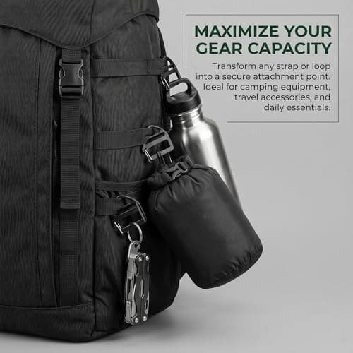 KIMHOME 10Pcs Webbing Clasps, 25 mm Black Adjustable Buckles Plastic Backpack Replacement Parts for Luggage, Strap & Outdoor Gear Repair — view 3
