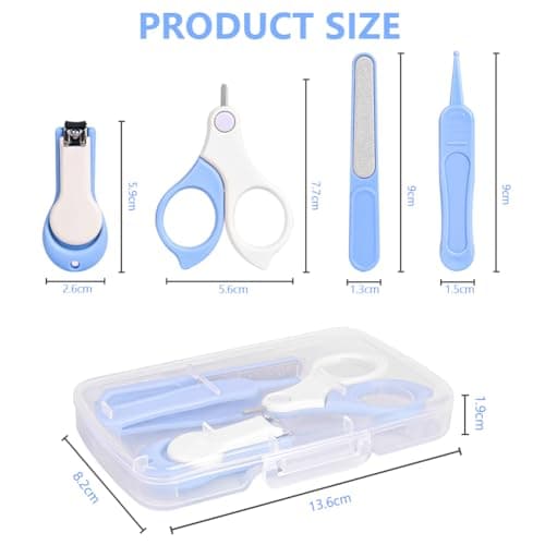 Vicloon Baby Nail Kit, 4-in-1 Baby Nail Care Set, Baby Nail Care Tool, Baby Nail Care Set Manicure Set Includes Baby Scissors, Nail Clippers, Baby Nail File and Tweezer for Newborn Infant Toddler — view 2