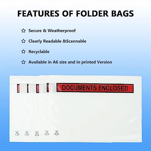 PACK4YA A6 Document Enclosed Wallets 164 x 124 mm Peel and Seal Envelopes for Invoices, Packing Lists or Notes, Self Seal Packaging Packing Shipping Postage Pouches Bags (Pack of 100) — view 6