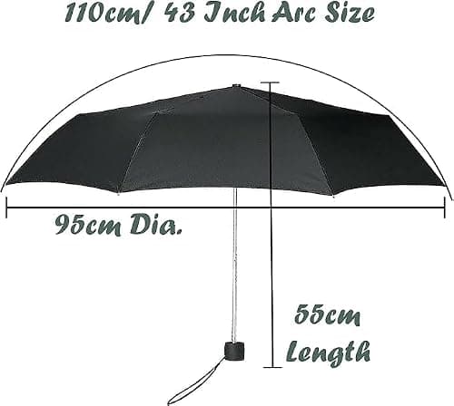 2Pcs Foldable Umbrella, Compact Black & Multicolor, Windproof Strong, Waterproof Stick Travel Umbrella for Women & Men, Ideal for Home & Rain Use — view 5