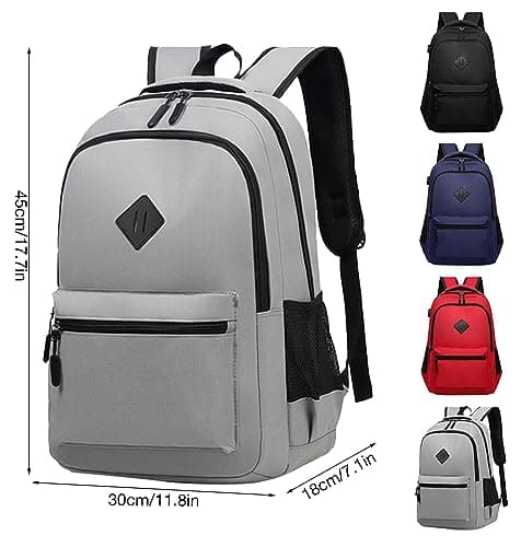 Unisex School Backpack Classic Bookbag Adults And Teens Schoolbag With USB Port For High School College Work Travel Glow in The Dark Backpack for Boys (Red, One Size) — view 6