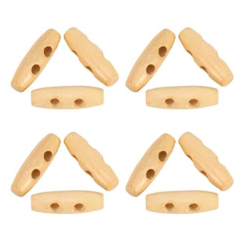 50pcs 30mm 2 Holes Wooden Ox Horn Button Sewing Buttons Polished, Unique Design, Small, Lightweight, Affordable for Clothing, Luggage, Ox Horn Button — view 2