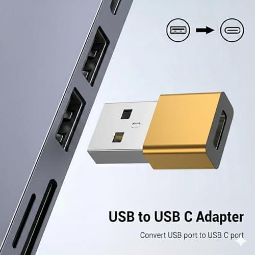 USB to USB-C Fast Charger Adapter For i-Phone, 20W PD Type-C Fast Car Charger Plug Adapter Compatible with i-Phone 16/15/14/13/12/11 and Samsung S24/S23/S22/S21/S20 and More (Gold) — view 2