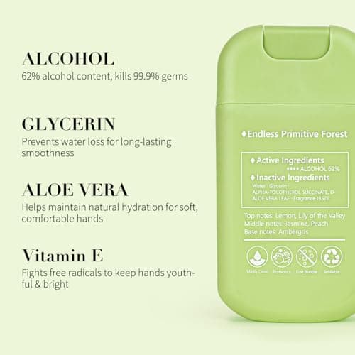 Power Mist Hand Sanitizer Spray, Scented Hydrating Hand Sanitizers Travel Size Refillable, Pocket Portable 3-Pack (Forest Chime) 0.93Fl Oz 460-Sprays Each — view 4