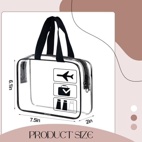 Clear Travel Toiletry Bags with Handles Travel Wash Bag Travel Bag Airport Security Carry On Liquid Bag Cosmetic Pouch Shower Bag Transparent Toiletries Bags (Black) — view 2