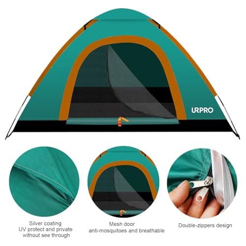 URPRO Portable Camping Tent, 2 Person Lightweight Tent, Waterproof Windproof, UV Protection, Perfect for Beach, Outdoor, traveling, hiking, camping, hunting, fishing — view 4