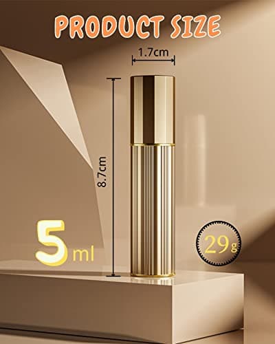 VVGAOGES Perfume Atomiser,Refillable Empty Perfume Spray,Portable Perfume Dispenser,Mini Perfume Bottles Empty for Travel 5ml(Gold) — view 6