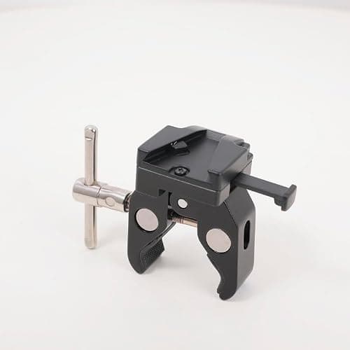V Mount Lock Battery Adapter with Clamp for Light Stand Tripod, Quick Release V Lock Plate for Sony BP/FXLION V-Mount Battery, Compatible with DSLR Camera Rig, Pipe/Tripod/Hook Mount (15–55mm) — view 4