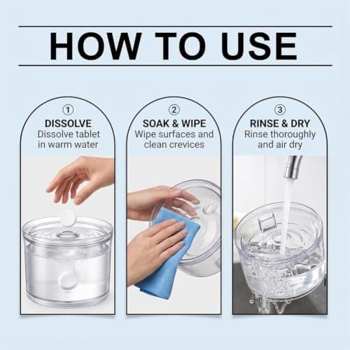 Pet Water Fountain Cleaner Tablets 10 Count Effervescent Tabs Remove Limescale Mineral Buildup Safe for Stainless Steel Plastic Cat Dog Drinking Water Dispenser — view 4
