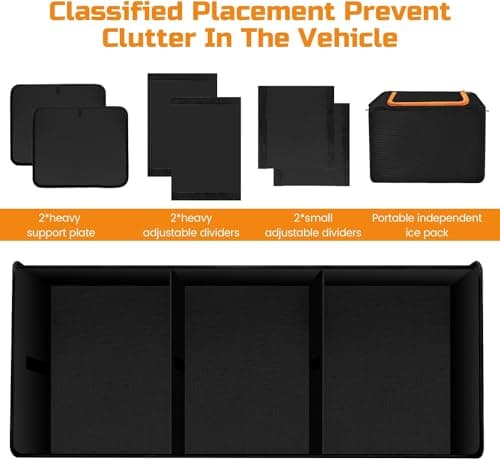 Einesin Car Boot Organiser with Cooler Bag, Extra Large Premium Expandable Compartments, Foldable Car Organiser, Trunk Organiser for Most Vehicles & Indoor (82x36x30cm) — view 4