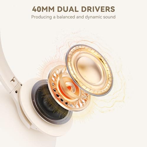 KVIDIO Bluetooth Headphones Wireless Over Ear 65h Battery Wired & Wireless — view 4