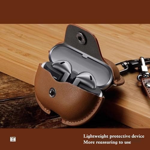 Headphones Cases for Airpods 4 Case Cover,Bluetooth Earphone Protective Cover Business PU Leather Earphone Case with Lanyard — view 2