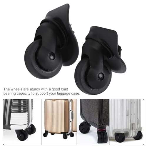 1 Pair A52 Suitcase Wheels, 7.5x5cm Mute Luggage Swivel Casters with Screw Portable Trolley Casters Replacement for Travel Luggage Suitcase — view 3