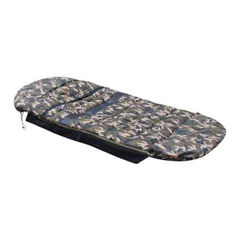 CARPZILLA Sleeping Bag Carp Fishing Snooze 5 Season Fleece Lined with Pillow Camping Hiking Backpacking Traveling 100CM Extra Wide CZ-007 Camouflage — view 3