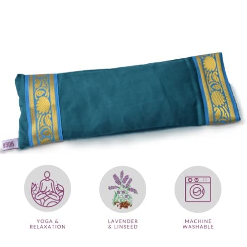 Yoga United 100% Cotton Lavender and Linseed Eye Pillow for Yoga, Relaxation, Meditation, Travel and Gift or Tired Eyes, and Headaches - Ocean Green — view 3