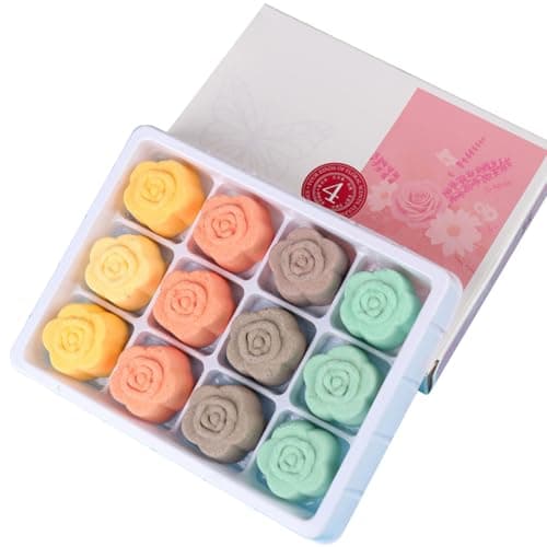 Foot Bath Bombs 12PCS/Set Natural Foot Soaking Salts with 4 Lavender Jasmine Rose Chamomile Aroma for Feet Callus Dry Cracked Stubborn Feet Odor Scents