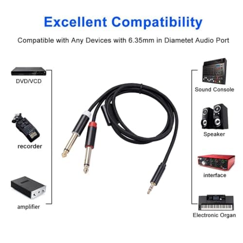 mophrati to Audio Cable Dual Swivel Double Gold-plated Plug Cotton Woven Net Antioxidant Adapter Wire Aluminum Alloy Shell, 2M — view 6