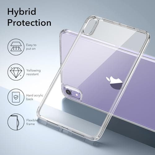 ESR for iPad mini A17 Pro Case, iPad mini 6th Gen Case, Clear — view 5