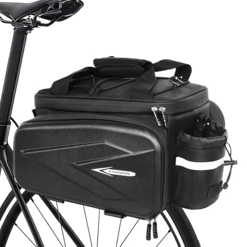 NDakter Bike Bags, 20L Waterproof Insulation Bike Panniers for Rear Rack, 3 in 1 Expandable Ebikes Trunk Bag, Reflective Electric Bike Saddle Panniers with Rain Cover (20L EVA Hard Shell)