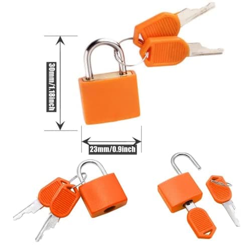 2 Pcs Luggage Locks Suitcase Padlocks Suitcase Locks with Keys, Brass Mini — view 2
