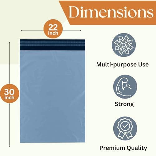 Large Postage Bags for Clothes 22x30”- Extra Strong Packing Bags for Posting - Strong Self-Seal Packaging Postal Bags - Grey Recyclable Mailing and Shipping Mailers (5) — view 3