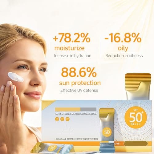 2*50Pcs Mini Sunscreen Travel Size Spf 50+,Mini Sun Cream for Face & Body,M/ini Sunscreen Travel Sun Cream,Waterproof Su/nscreen,Sun Protection in Tra/vel Size,Long Lasting Sun Protection,Non-Greasy — view 3