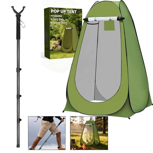 Crystals Pop-Up Privacy Tent – Portable Outdoor Camping Shower Tent, Changing Room Shelter with Telescopic Support Pole, Waterproof Pop Up Toilet Tent for Beach, Hunting & Festivals
