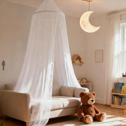 Wnqou Mosquito Net for Bed, Large Dome Canopy Mosquito Net for Single/Double Bed, Girls Room Drcor,Easy Installation for Travel and Home (White) — view 5