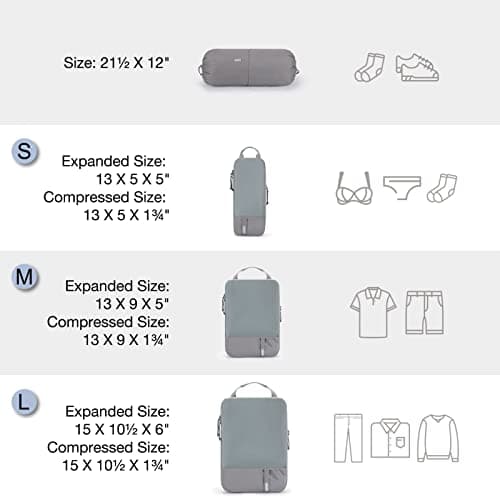 BAGSMART 6pcs Compression Travel Packing Cubes for Suitcases Backpack — view 2