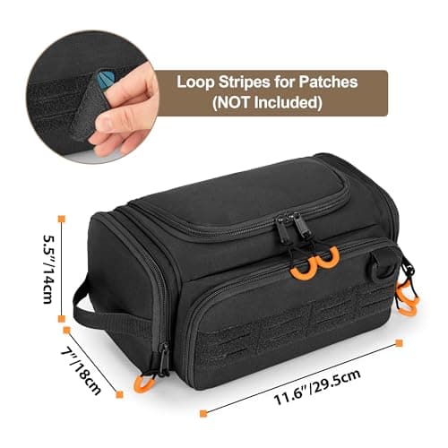 Prokva Tactical Toiletry Bag for Men, Hanging Hygiene Bag, Black — view 5