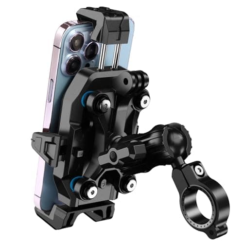 iMESTOU Anti-Vibration Motorcycle Phone Mount with Two 1"/25mm Ball Heads