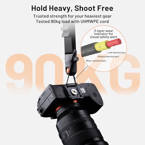 PGYTECH Camera Strap Pro, Quick Release Heavy Duty Camera Shoulder Strap With Detachable Underarm Strap, Professional Camera Harness, Leather Ergonomic Shoulder Pad for DSLR/Mirrorless Cameras, Black — view 6