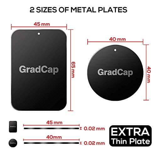 GradCap Magnetic Phone Mount Metal Plates, 4 Packs Ultra Thin Metal Discs — view 4