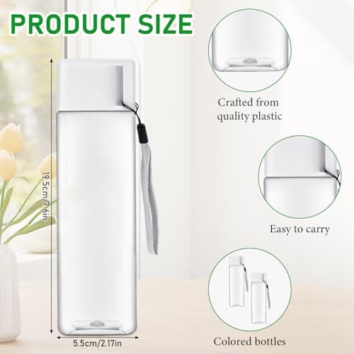 YFNVH 20 Pack 500 ml Plastic Water Bottles, Clear Reusable Sports Bottles — view 2