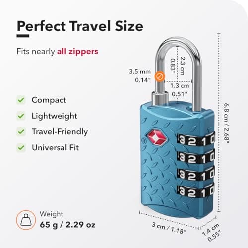 NovLock TSA Padlock for Suitcases, TSA Approved Luggage Locks for Travel — view 4