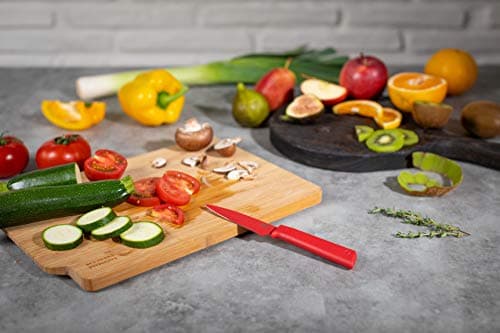Kuhn Rikon 26601 Colori+ Non-Stick Straight Paring Knife with Safety Sheath, 19 cm, Red, 4" — view 2