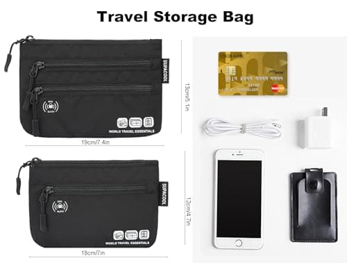 SUPACOOL RFID Passport Holder Wallet Bag for Men Women Family, Passport Pouch for Travel,Card Holder Organizer, RFID Blocking, Travel Wallet, 2pcs Set (Black) — view 5