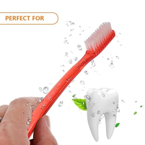 Manual Toothbrushes 10pcs Large Head Plastic Hard Bristles for Adults — view 3